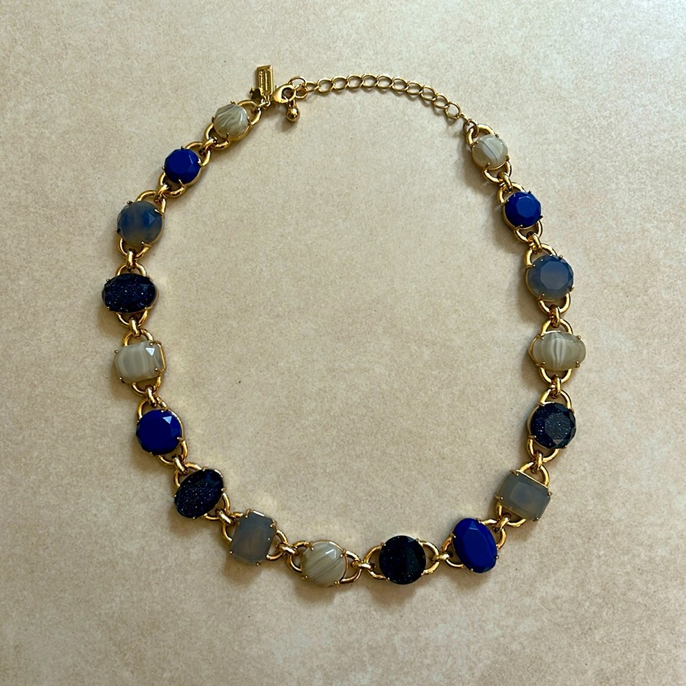 Kate Spade blue gemstone link necklace